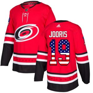 Herren Carolina Hurricanes Eishockey Trikot Josh Jooris  #19 Authentic RedUSA Flag Fashion